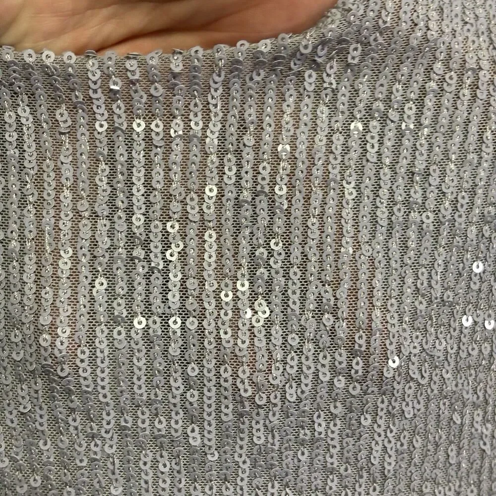 Intimately Free People Womens Gold Rush Sequins Long Sleeve Glam Top M Lavender